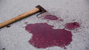 Blood stains in The Murder of Betty Gore 